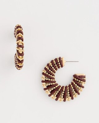 Women's Wrapped Hoop Earrings in Brown | Chico's | Chico's