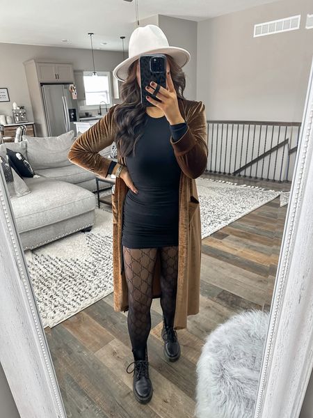Dress — small
Velvet Duster — small

gucci tights | double g tights | doc martens | combat boots | black mini dress | ruched long sleeve dress | cinched mini dress | wool bag | velvet duster cardigan 



#LTKunder100 #LTKstyletip #LTKunder50