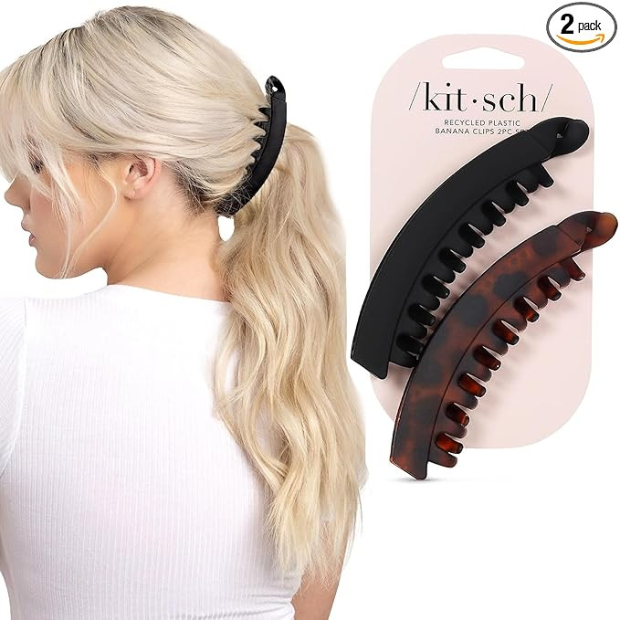Kitsch Banana Clips For Women - Retro 80s Style Banana Hair Clips | Secure & Durable, No Crease H... | Amazon (US)