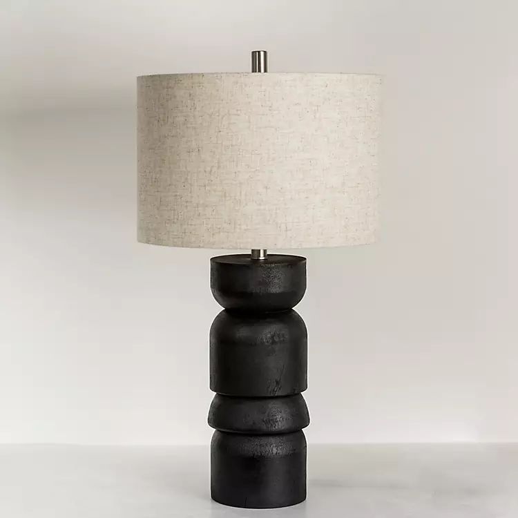 New! Black Modern Ridge Table Lamp | Kirkland's Home