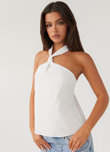 Keira Linen Top - White | Peppermayo (Global)