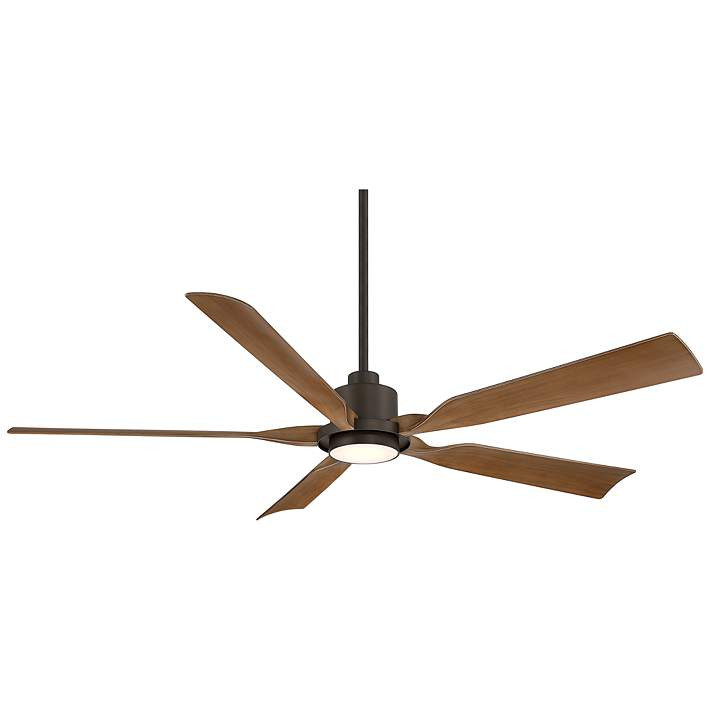 60" Casa Vieja Stonebrook Bronze and Barnwood Damp LED Ceiling Fan | Lamps Plus