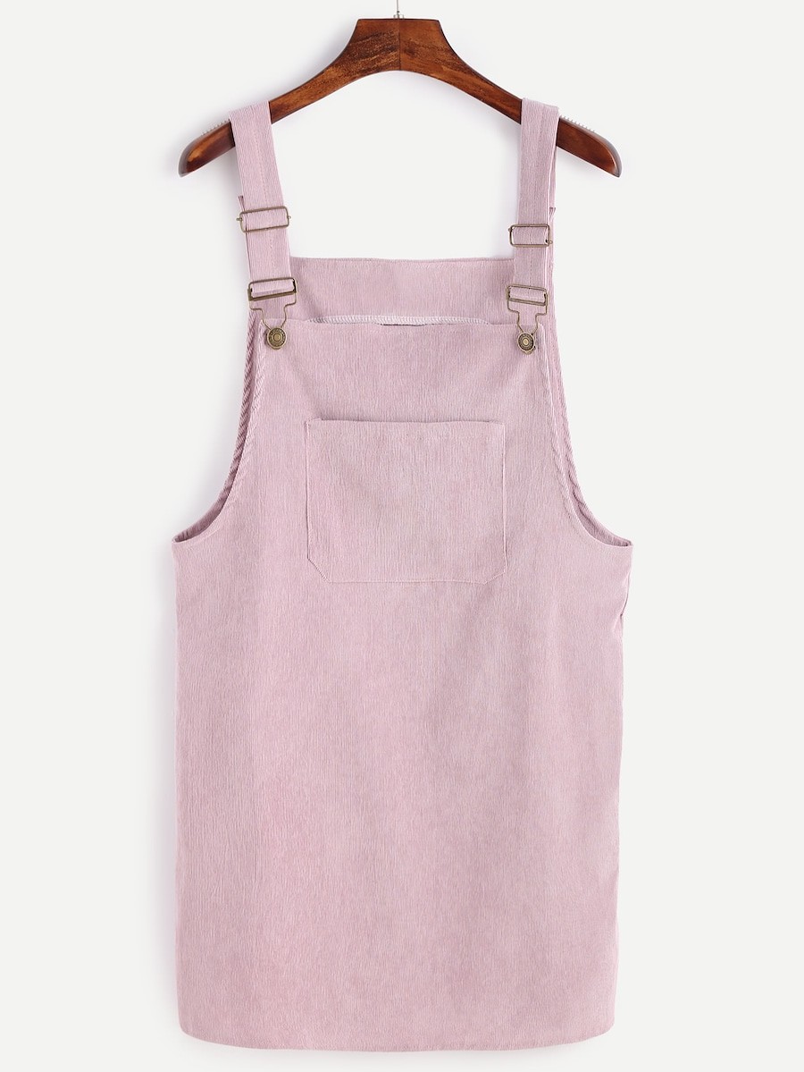Corduroy Overall Dress With Pocket | SHEIN