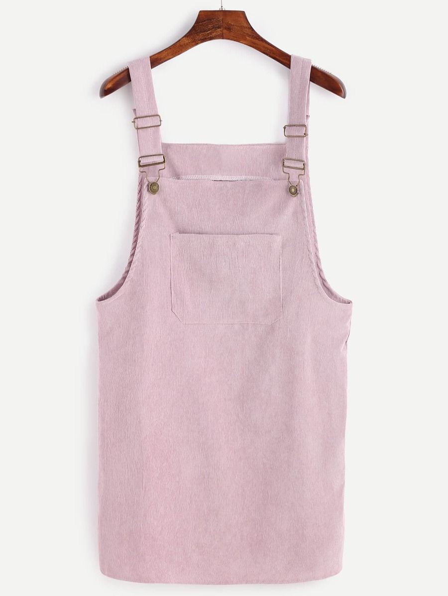 Corduroy Overall Dress With Pocket | SHEIN