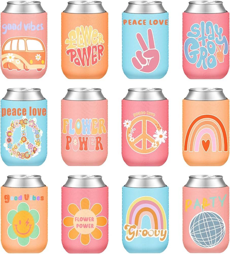 Zhehao 24 Pcs Retro Bachelorette Can Sleeves Insulated Beverage Can Cooler Party Favor for Bridal... | Amazon (US)