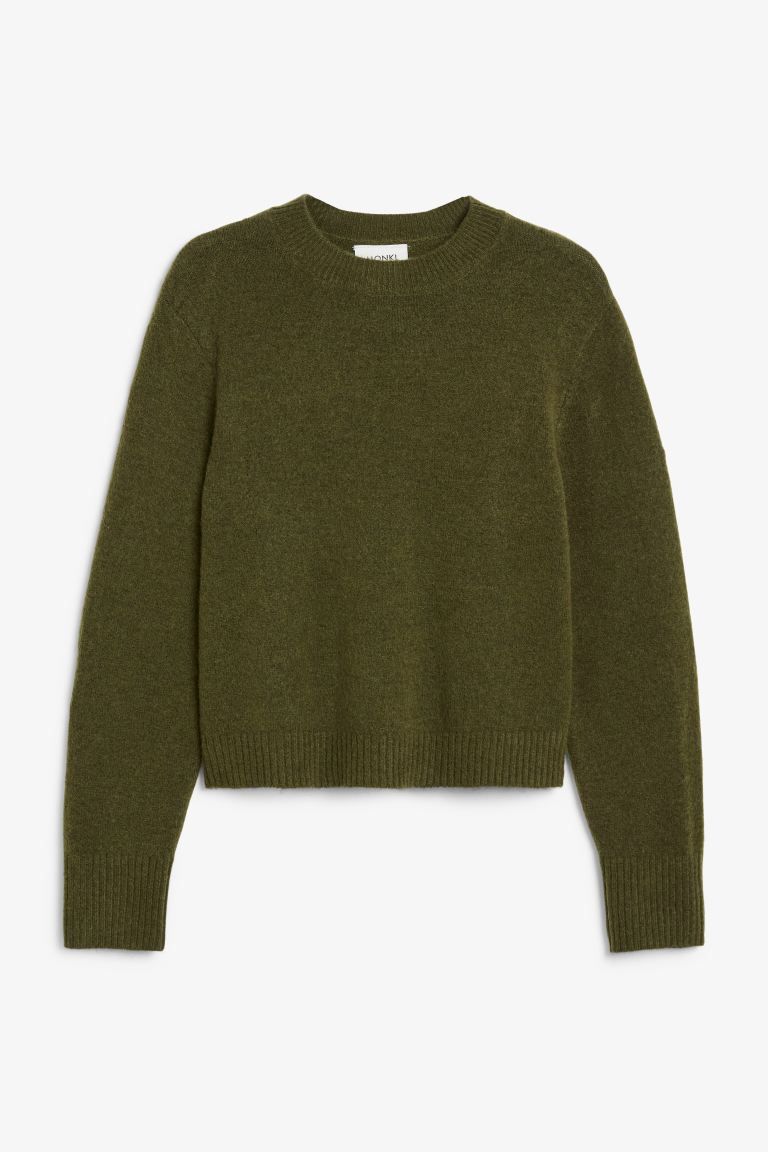 Soft knit sweater - Khaki green - Ladies | H&M GB | H&M (UK, MY, IN, SG, PH, TW, HK)