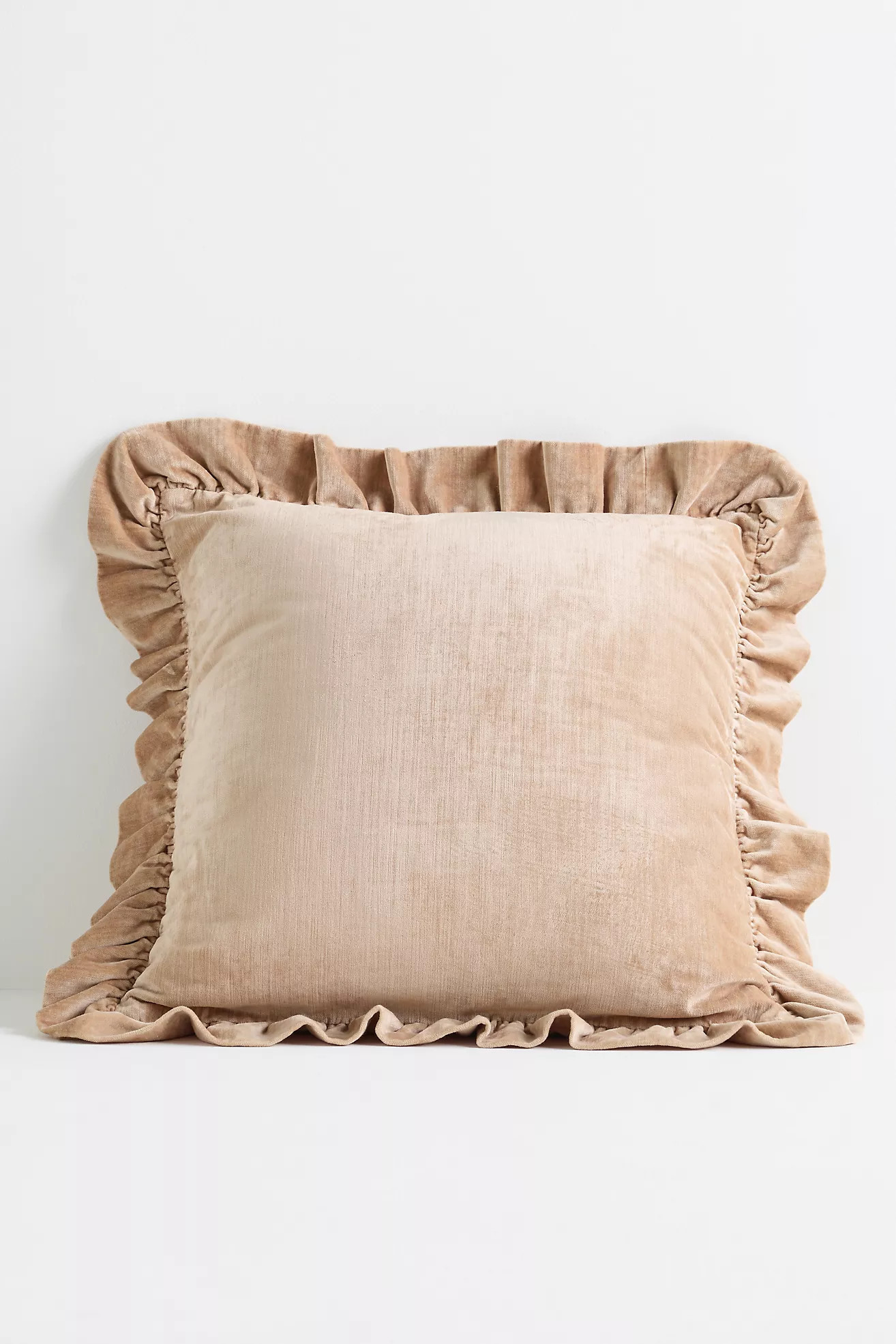 Ruffled Velvet Throw Pillow | Anthropologie (US)