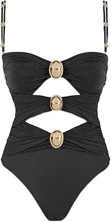 QJQ Women's One Piece Swimsuit Tummy Control Cut Out Color Block Adjustable Straps Slimming Bathi... | Amazon (US)