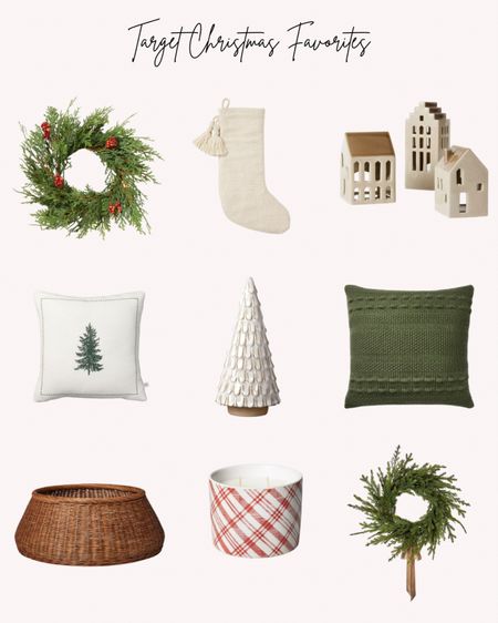 Target Christmas Favorites. Holidays, wreath, stocking, tree skirt, pillows, candles, holiday decor

#LTKHoliday #LTKhome #LTKSeasonal