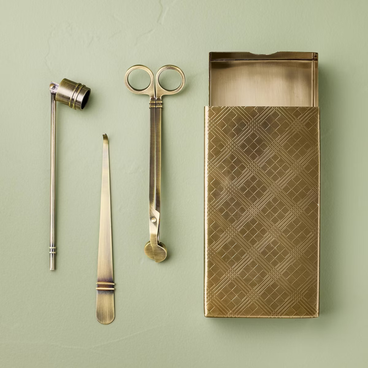 4pc Candle Tool Accessories in Brass Finish Box - Hearth & Hand™ with Magnolia | Target