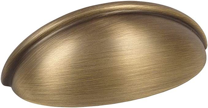 10 Pack - Cosmas 783BAB Brushed Antique Brass Cabinet Hardware Bin Cup Drawer Cup Pull - 3" Inch ... | Amazon (US)