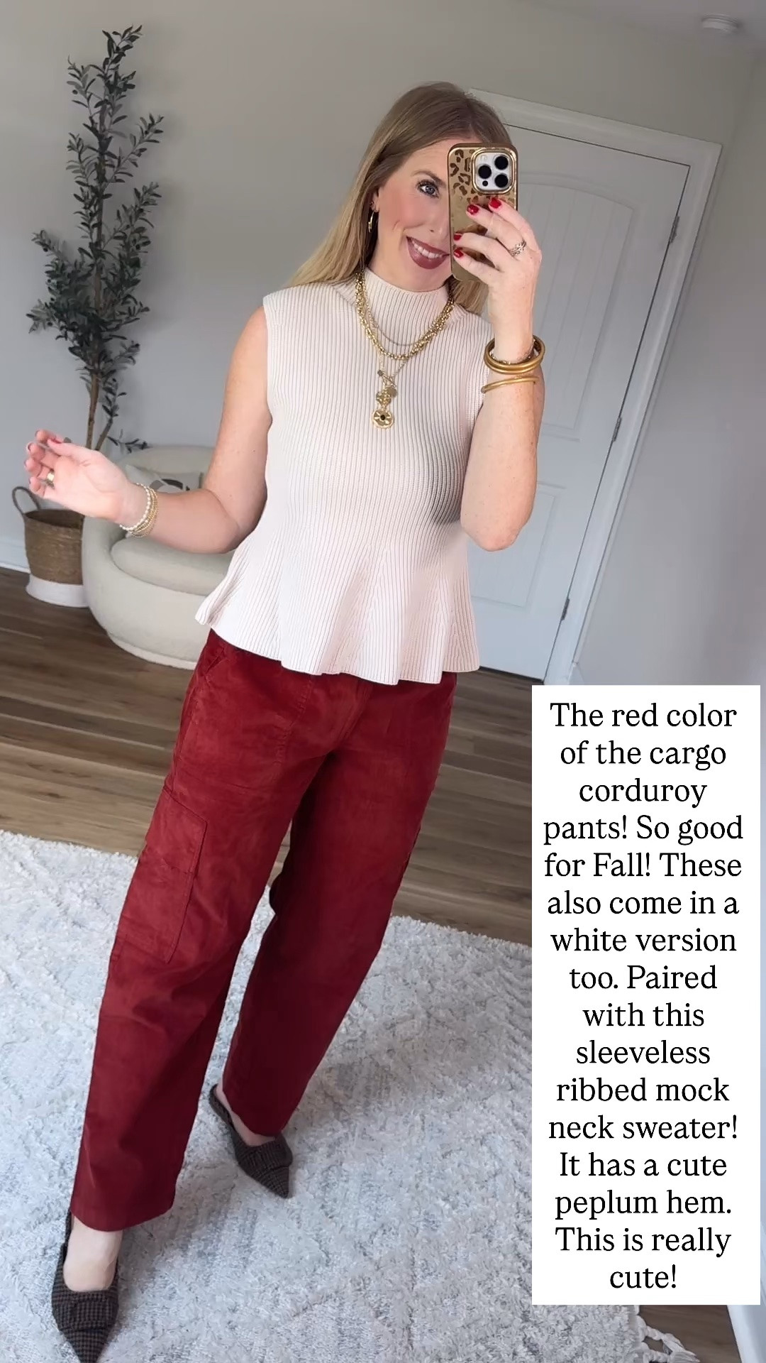 Walmart mock neck sleeveless sweater and corduroy pants

#LTKootd