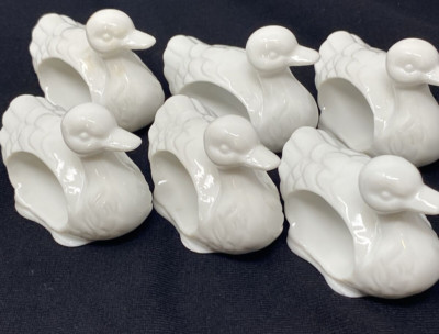 Vintage White Porcelain Duck Napkin Rings Lot of 6 Vintage Japan | eBay US