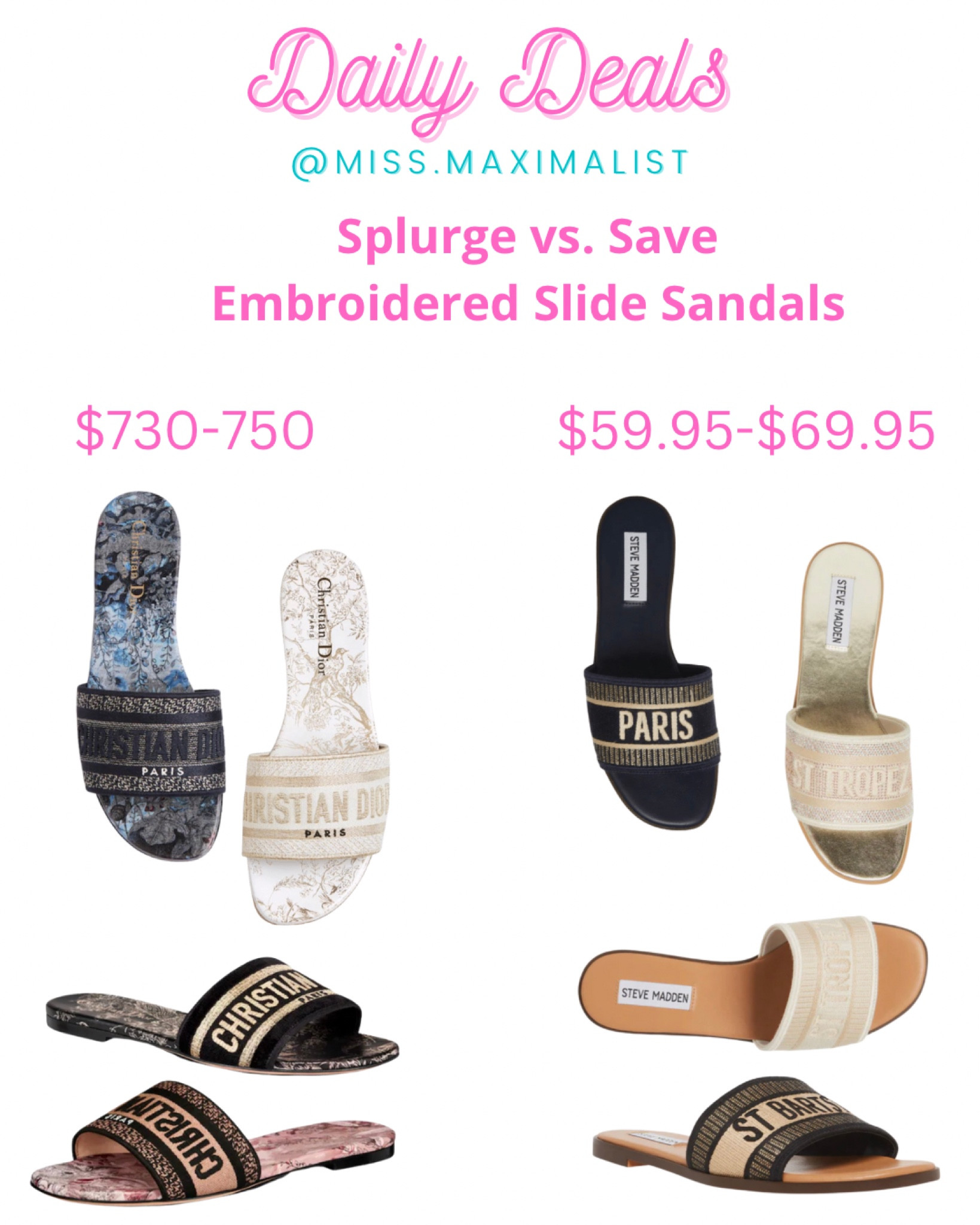 Embroidered slide sandals, Dior sandals, Dior sandal dupes, Dior sandal lookalike, spring trends, designer dupe 

#LTKshoecrush #LTKunder100 #LTKFind