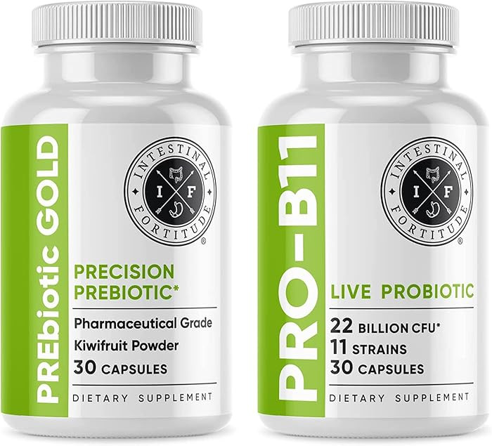 Intestinal Fortitude Prebiotic and Probiotic Supplement Bundle - 30 Capsules for Gut Health and D... | Amazon (US)