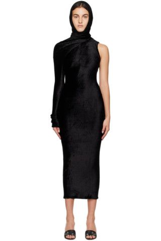 Black Hooded Maxi Dress | SSENSE