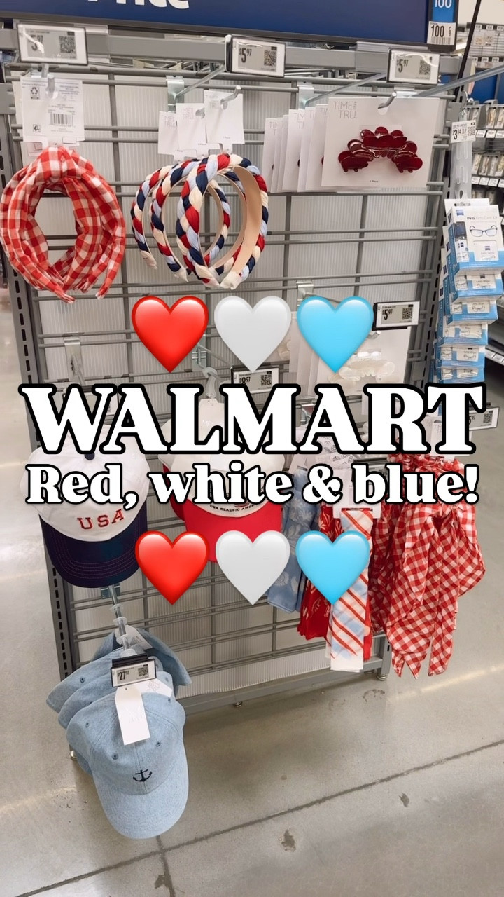 Accessorize with red, white & blue at Walmart!!! ❤️🤍🩵

Memorial Day
Fourth of July 4th
Patriotic
Accessories 

#walmartpartner #walmartfinds #walmartfashion #accessories #memorialdaystyle 