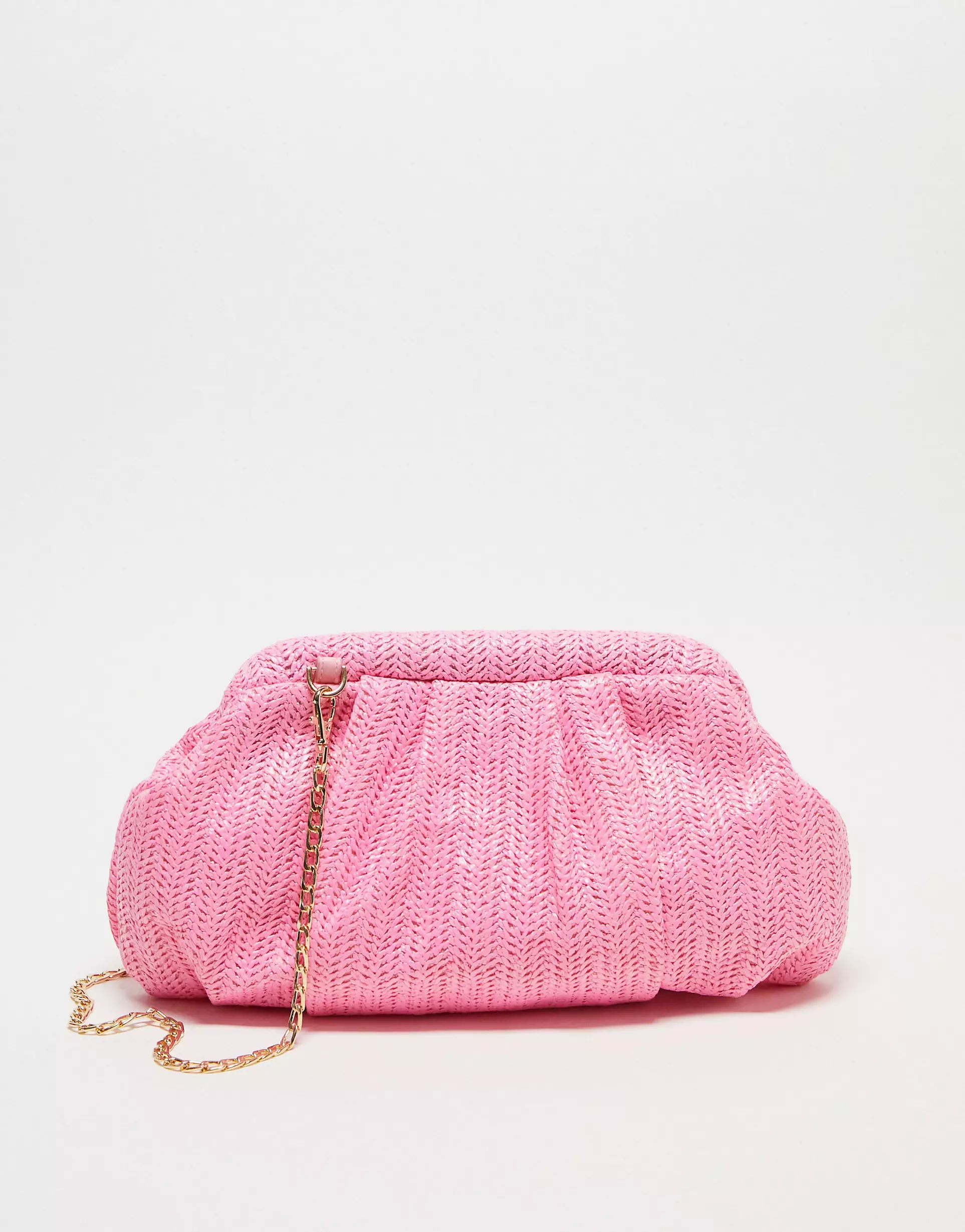 Forever New textured weave bag in bright pink | ASOS (Global)