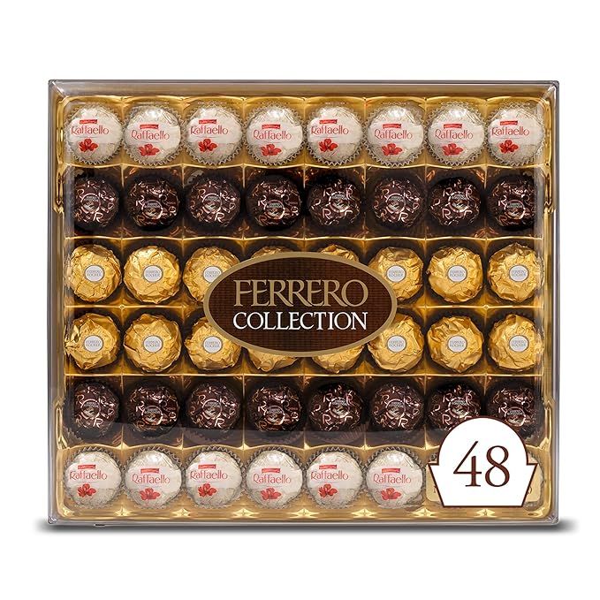 Ferrero Rocher Collection, Fine Hazelnut Milk Chocolates, 48 Count, Gift Box, Assorted Coconut Ca... | Amazon (US)
