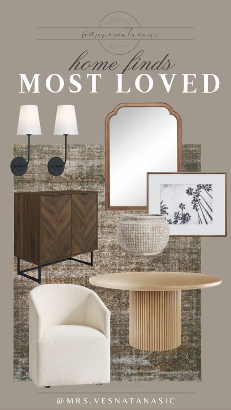 Most loved home finds and some new favorites! 

Home decor, dining table, dining chair, mirror, round table, Target, Wayfair, Nathan James, cabinet, affordable, Amazon, Joss and Main, dining chair, sining room, area rug, rug, 

#LTKhome #LTKstyletip #LTKsalealert