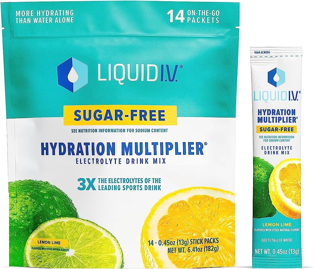 Liquid I.V. Sugar-Free Hydration Multiplier - Lemon Lime – Hydration Powder Packets  | Electro... | Amazon (US)