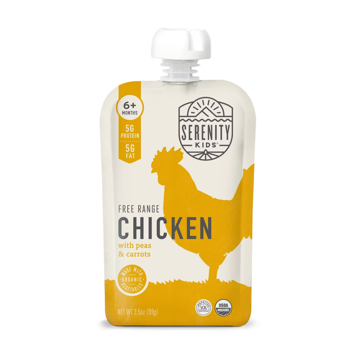 Serenity Kids Free Range Chicken with Organic Peas & Carrots Baby Food Pouch - 3.5oz | Target