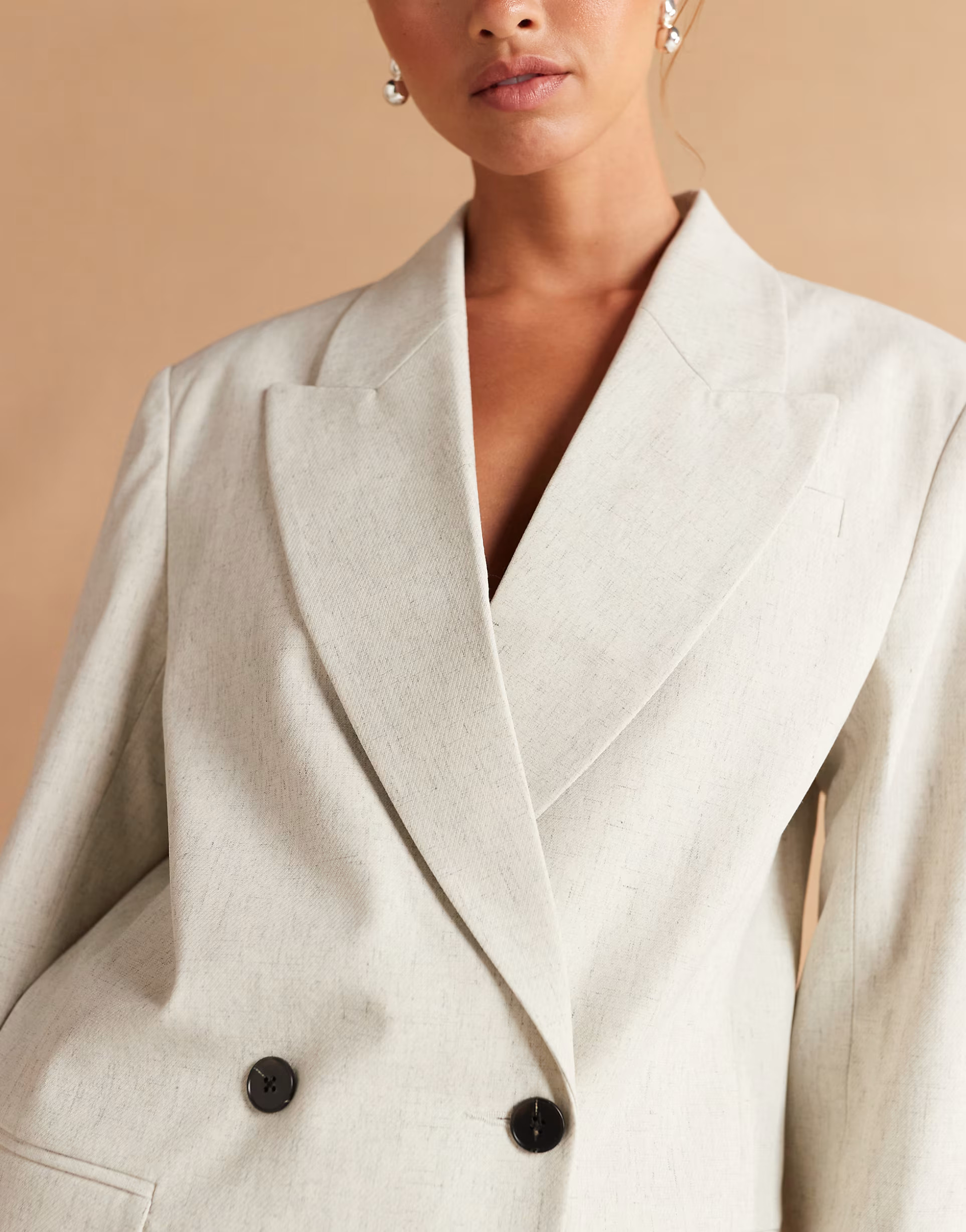 ASOS DESIGN textured oversized double breasted blazer in off white | ASOS (Global)