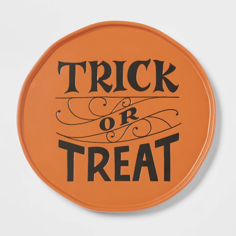 13" Halloween Stoneware 'Trick or Treat' Serving Platter - Threshold™ | Target