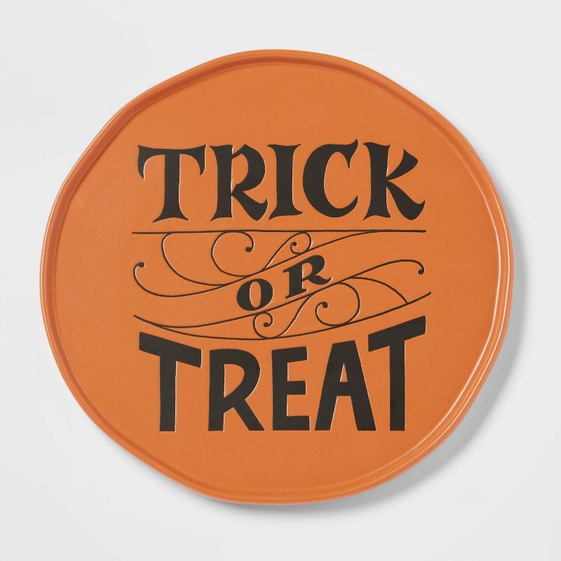 13" Halloween Stoneware 'Trick or Treat' Serving Platter - Threshold™ | Target
