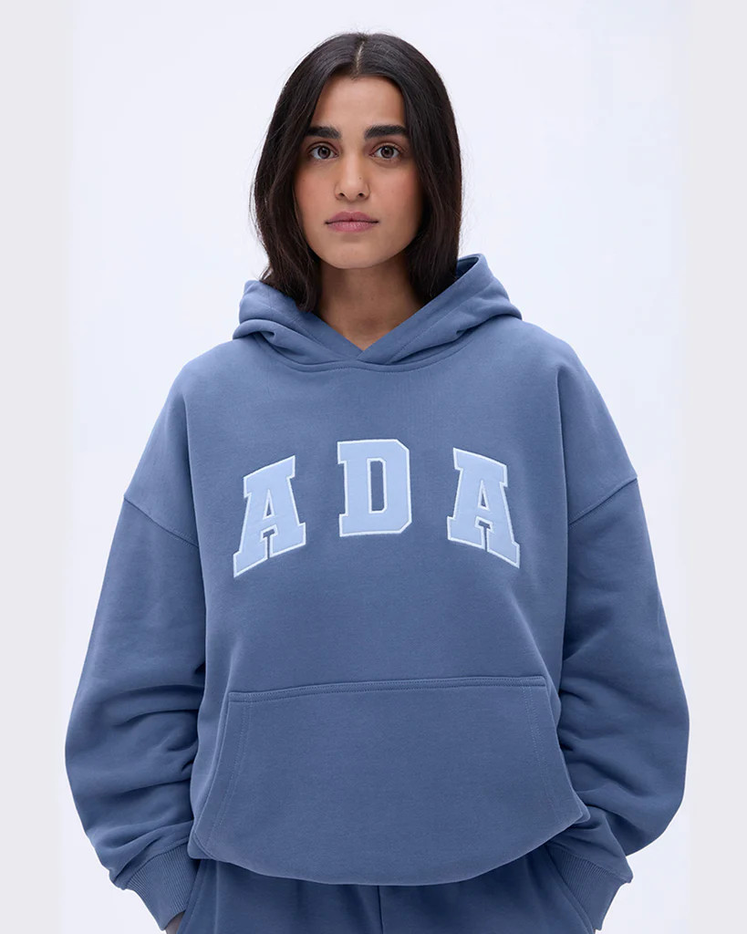 ADA Oversized Hoodie - Vintage Blue/Powder Blue | Adanola UK