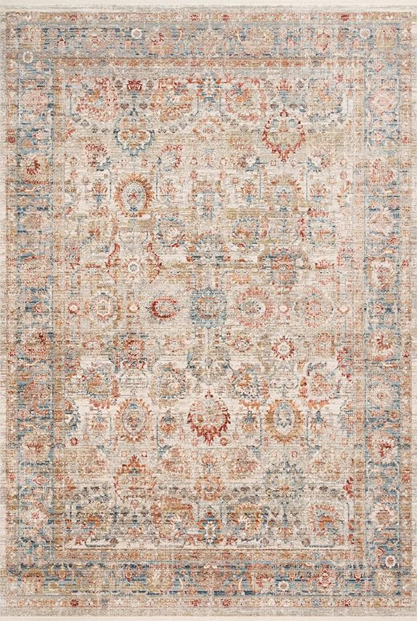 Loloi Claire Ivory/Ocean 9'-6" x 13' Area Rug | Amazon (US)