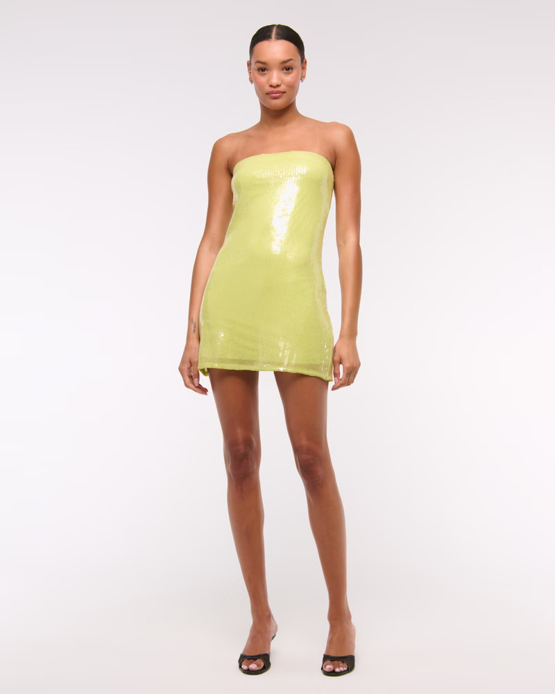 Strapless Sequin Mini Dress | Abercrombie & Fitch (US)