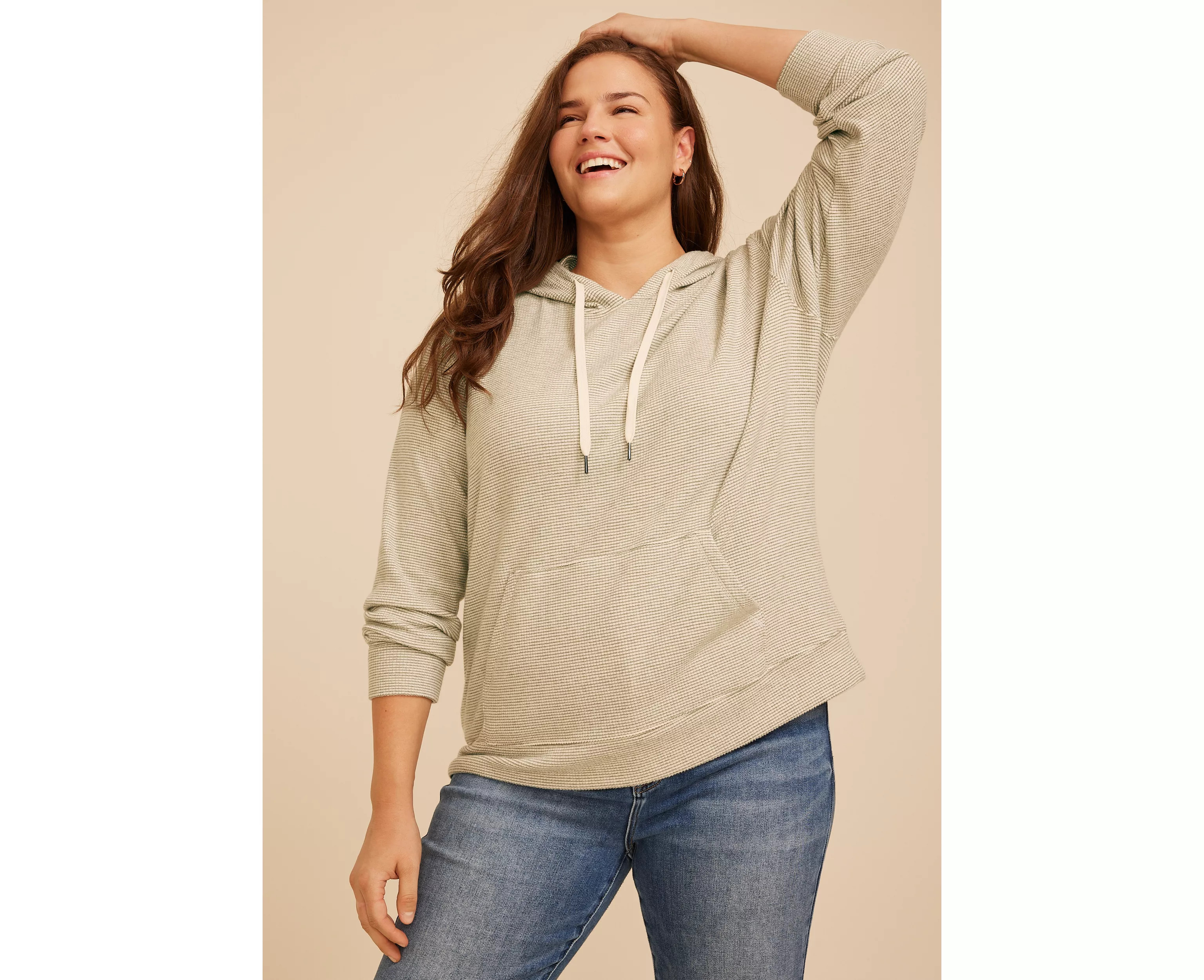 Plus Size Cozy Textured Waffle Hoodie | maurices | Maurices