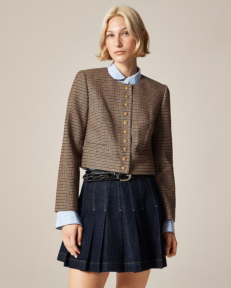 Bridgette lady jacket in houndstooth wool blend | J. Crew US