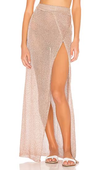 Keva Wrap Maxi Skirt in Bronze | Revolve Clothing (Global)