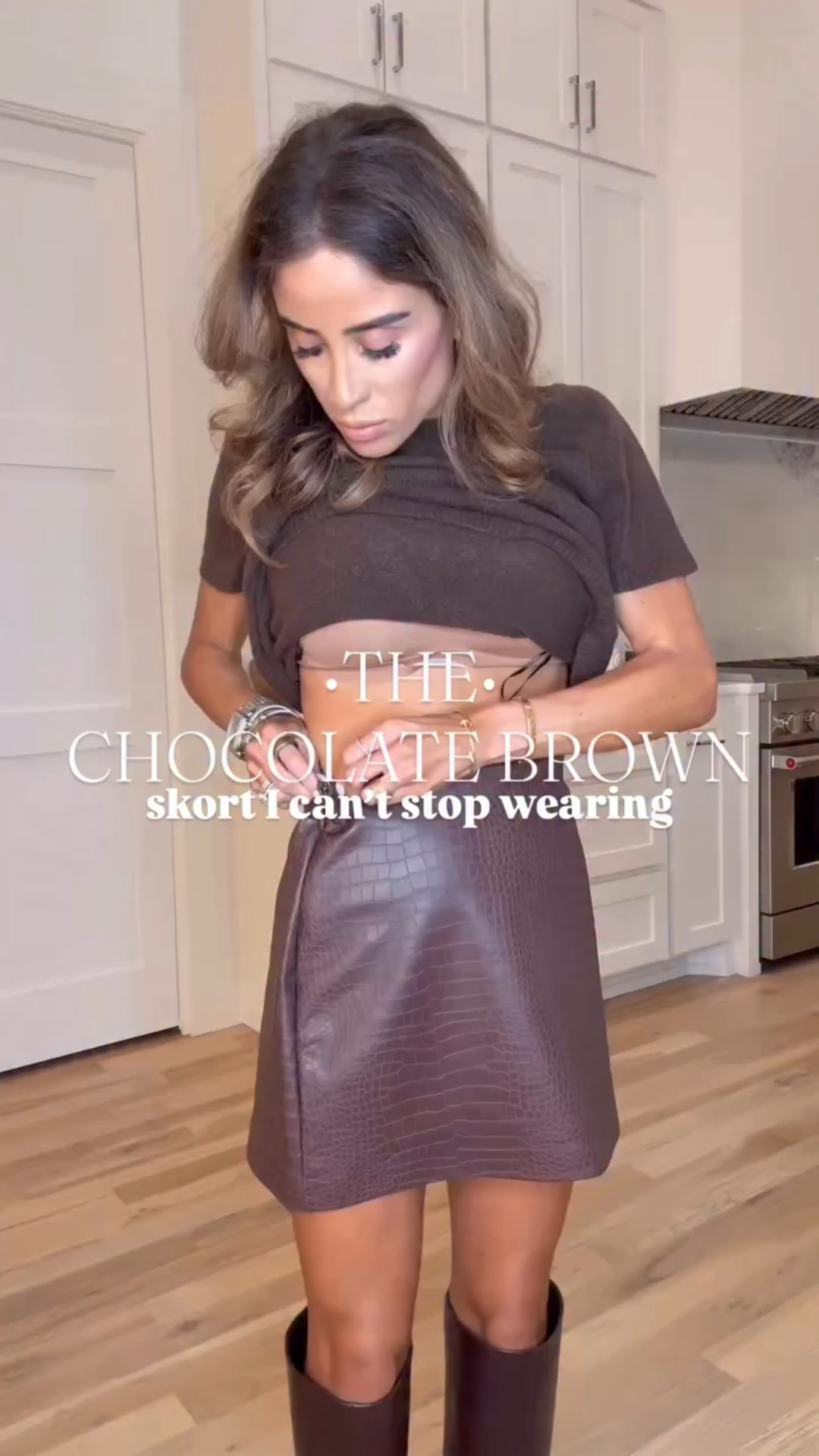 my most worn fall/winter staple skirt 🤎 have it in both black and this chocolate brown color. Love the print and how you can style it so many ways. Perfect for the holidays and currently on sale! Also has hidden shorts underneath ✨ 

Petite-friendly, flattering, and so easy to style for day or night!

chocolate brown skort, faux leather skort, brown leather outfit, fall outfit ideas, petite friendly outfit, leather mini skirt outfit, fall fashion 2025

#fauxleather #fauxleatherskort #brownoutfit #falloutfitideas #petitefashion #petiteoutfit #fallstyleinspo #styleinspo #outfitinspiration #amazonfashionfinds #elevatedbasics #neutraloutfits #fallfashion

#LTKFindsUnder100 #LTKPetite #LTKFindsUnder50
