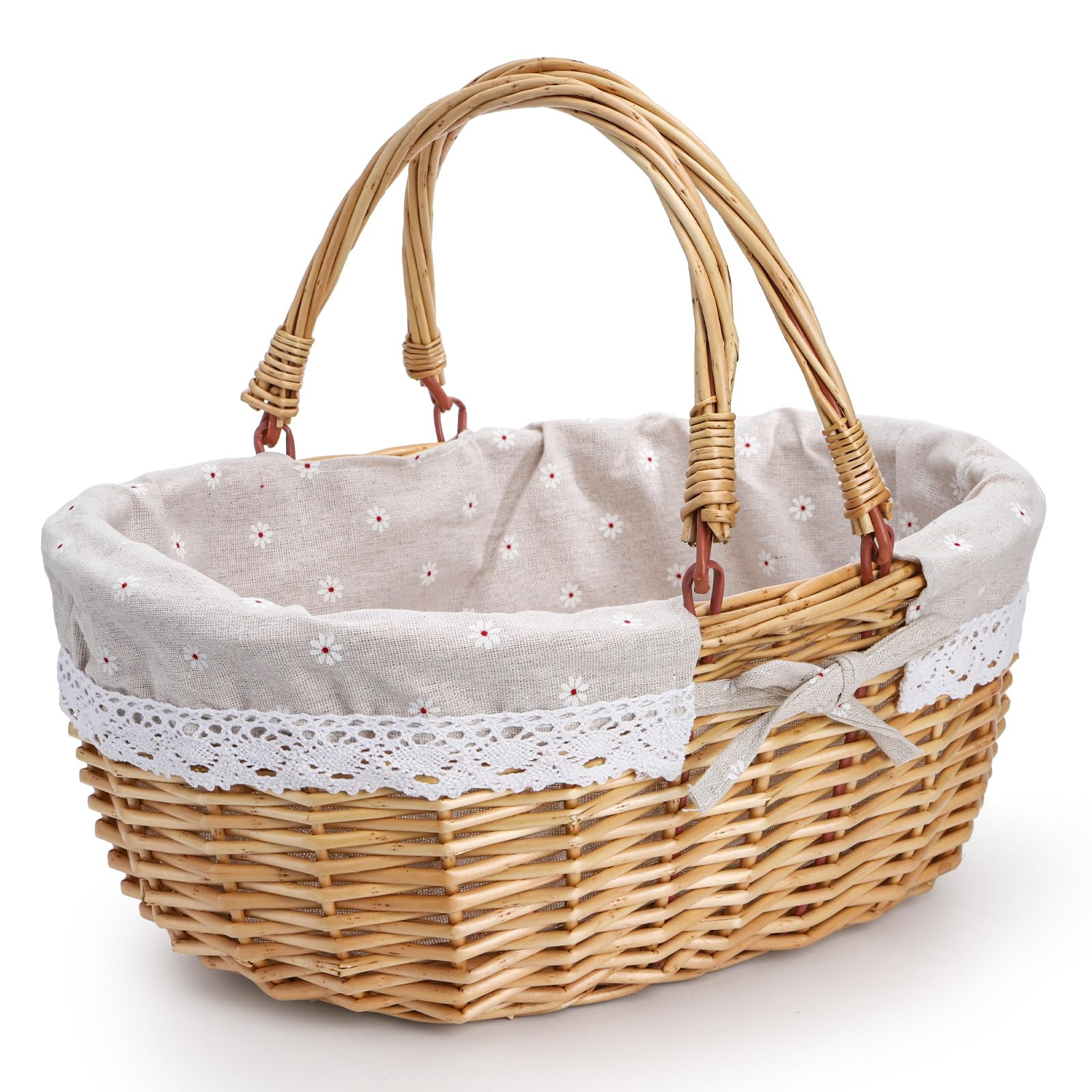 Dicunoy Wicker Picnic Basket with Handle, Large Empty Gift Basket to Fill, Open Top Market Harves... | Amazon (US)