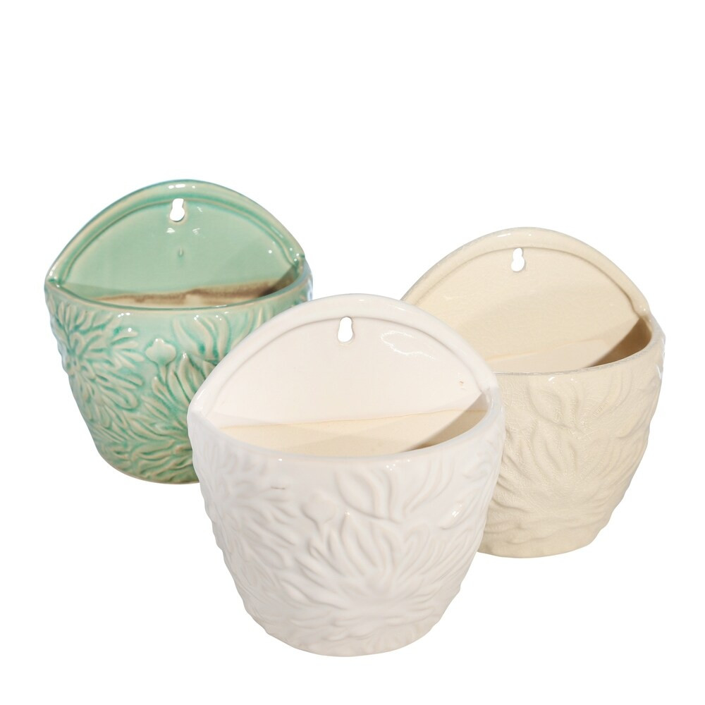 Ceramic 7" Wall Pockets, Multi (Set of 3) (Multi) | Bed Bath & Beyond