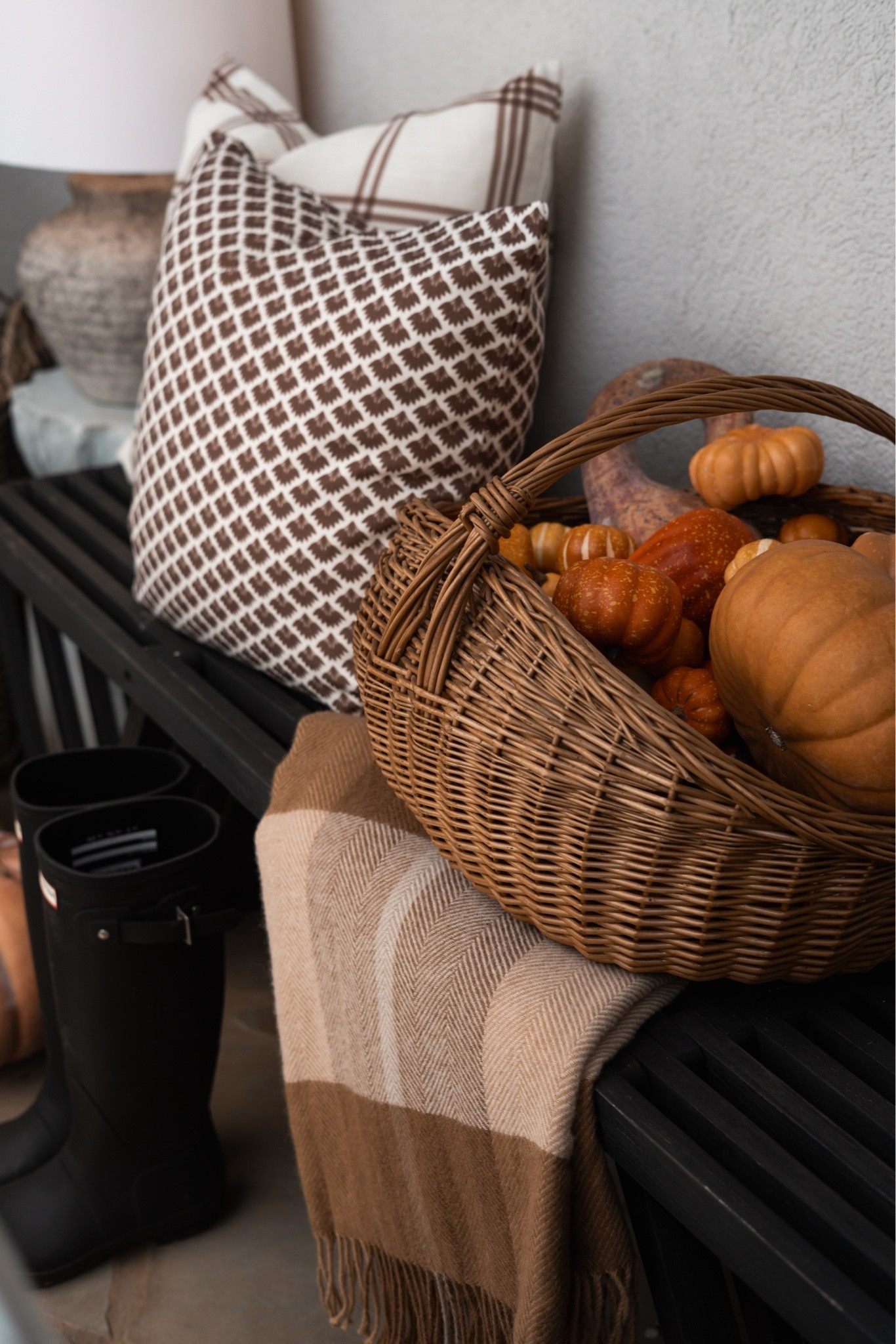 A little French basket loaded with pumpkins feels like the most magical thing in the entire world!! (I found this basket on Etsy & gave you some links!) the blanket is ikea and the pillows are from Amazon! The overall effect? Fall magic!!

#LTKSeasonal #LTKHome #LTKSaleAlert