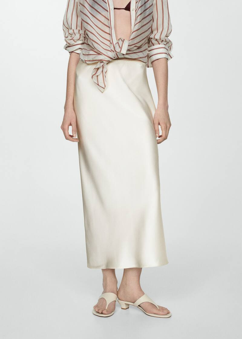 Midi satin skirt -  Women | Mango USA | MANGO (US)