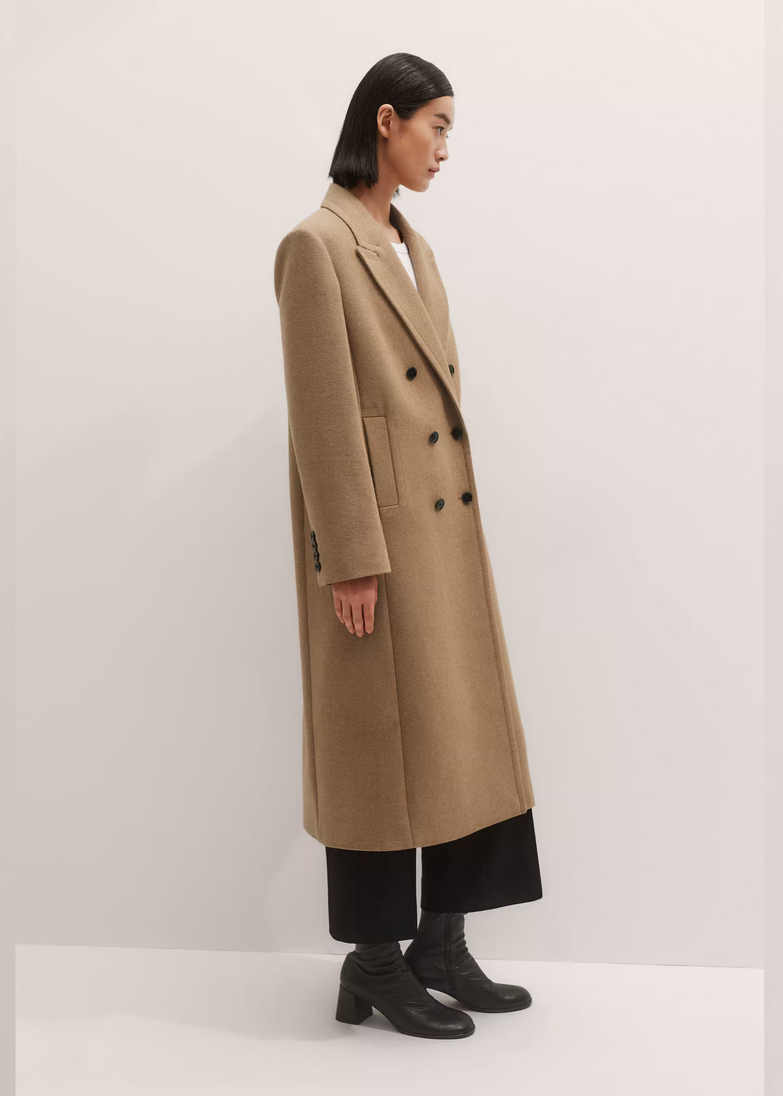 Double-Breasted Coat Recycled Wool | ME+EM Global (Excluding US)