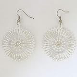 African Zulu beaded earrings - Small Disc - Cloud | Amazon (US)