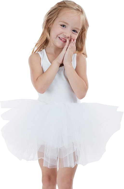 Girls' Camisole Dance Tutu Leotard with Fluffy 4-Layers Ballet Dress for Dance, Gymnastics and Balle | Amazon (US)