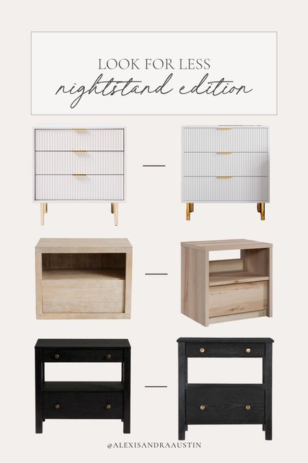 Look for less - nightstand edition! Love the look on the left, but not for the price? Shop these similar finds on the right for a fraction of the cost 

Save or splurge, looks for less, furniture favorites, nightstand favorites, wooden furniture, fluted furniture, deals of the day, CB2, found it on Amazon, Wayfair, Pottery Barn style, West Elm, spring refresh, bedroom refresh, shop the look!

#LTKhome #LTKSeasonal #LTKstyletip
