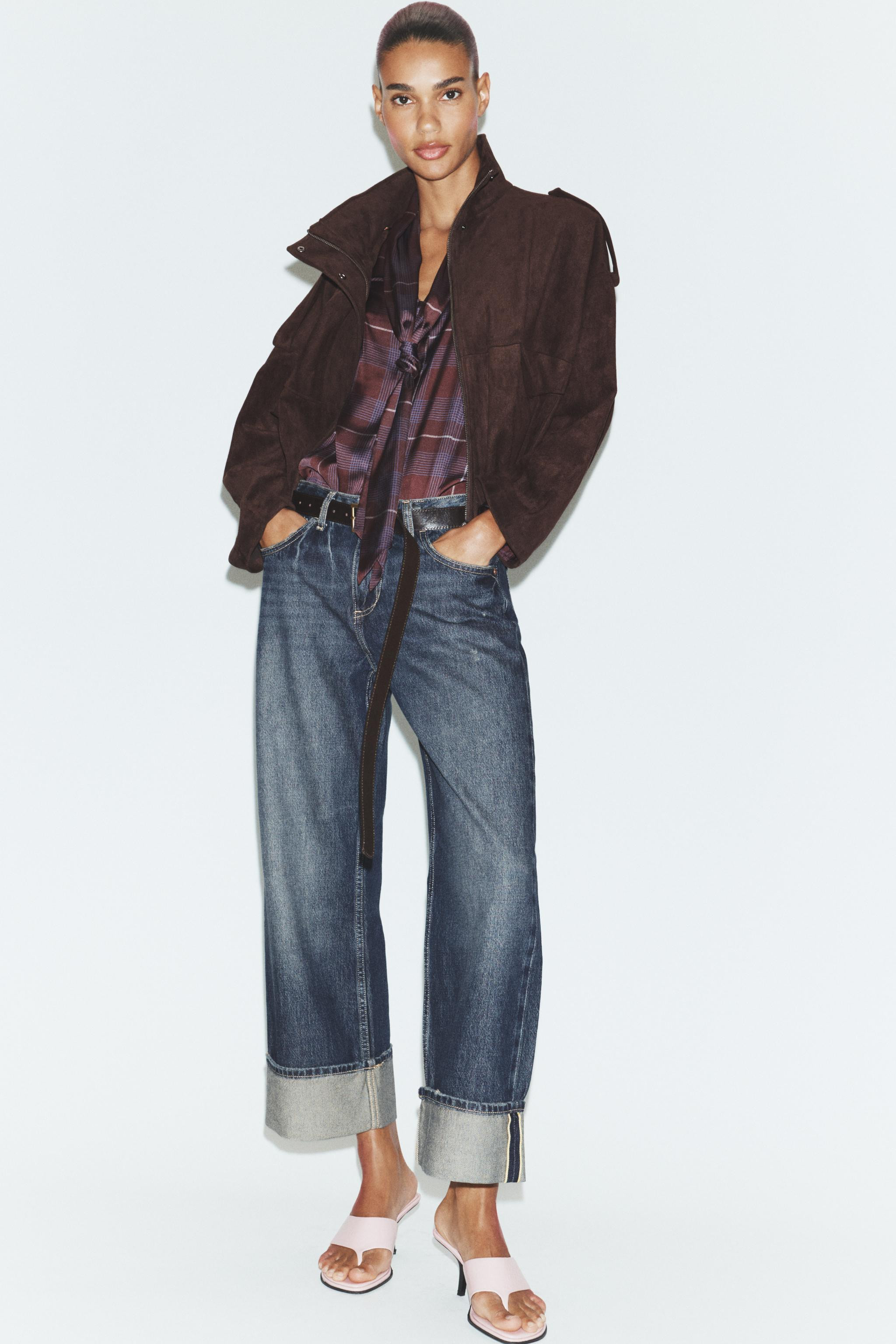 FAUX SUEDE JACKET WITH TABS | Zara AU