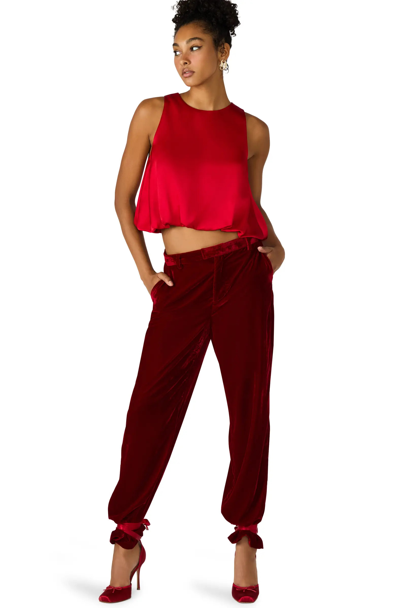 Steve Madden Tonia Velvet Straight Leg Pants | Nordstrom | Nordstrom
