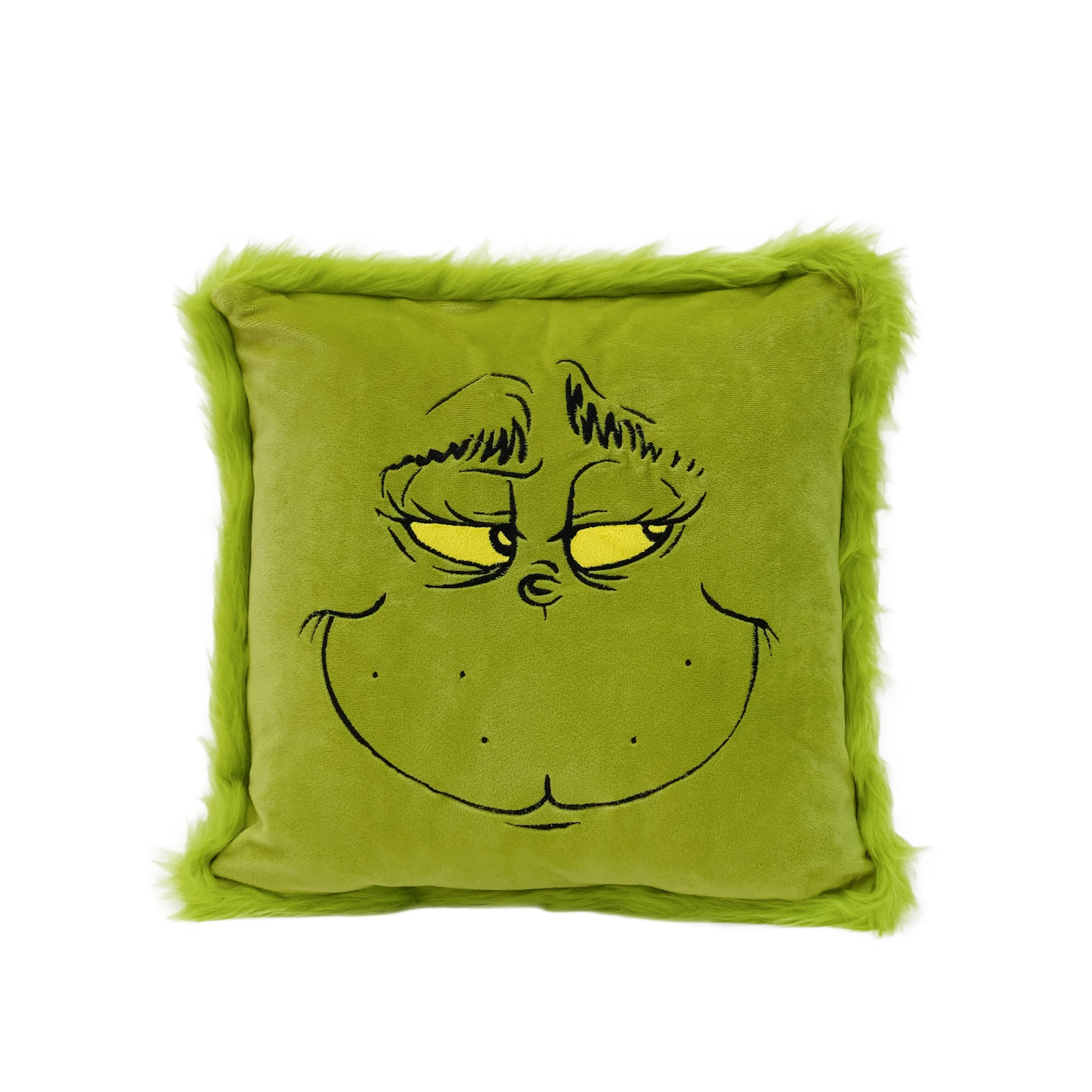 Grinch 16 Inch Furry Square Pillow, Green by Ruz | Walmart (US)