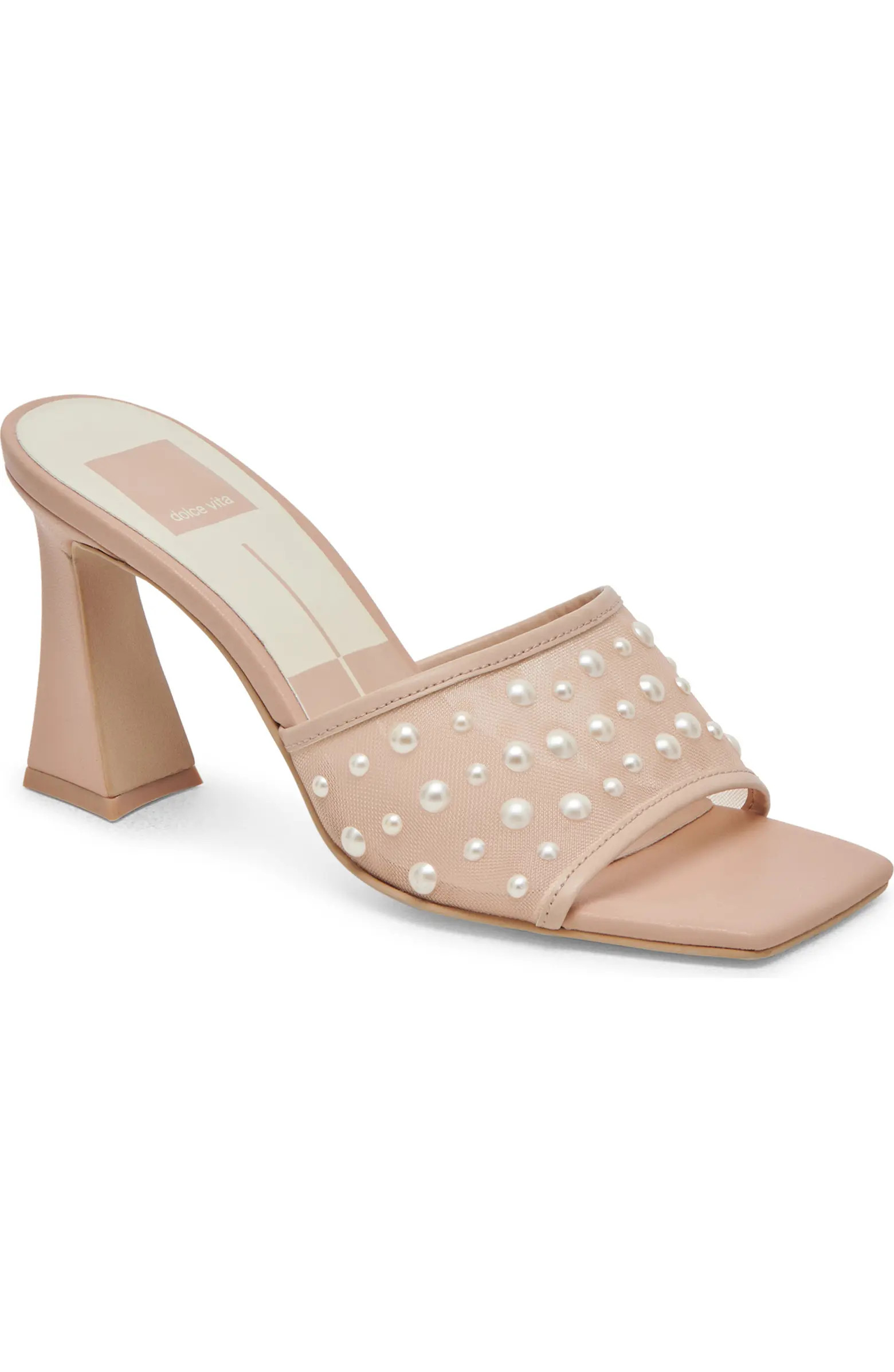 Nadra Faux Pearl Mesh Mule Sandal (Women) | Nordstrom Rack