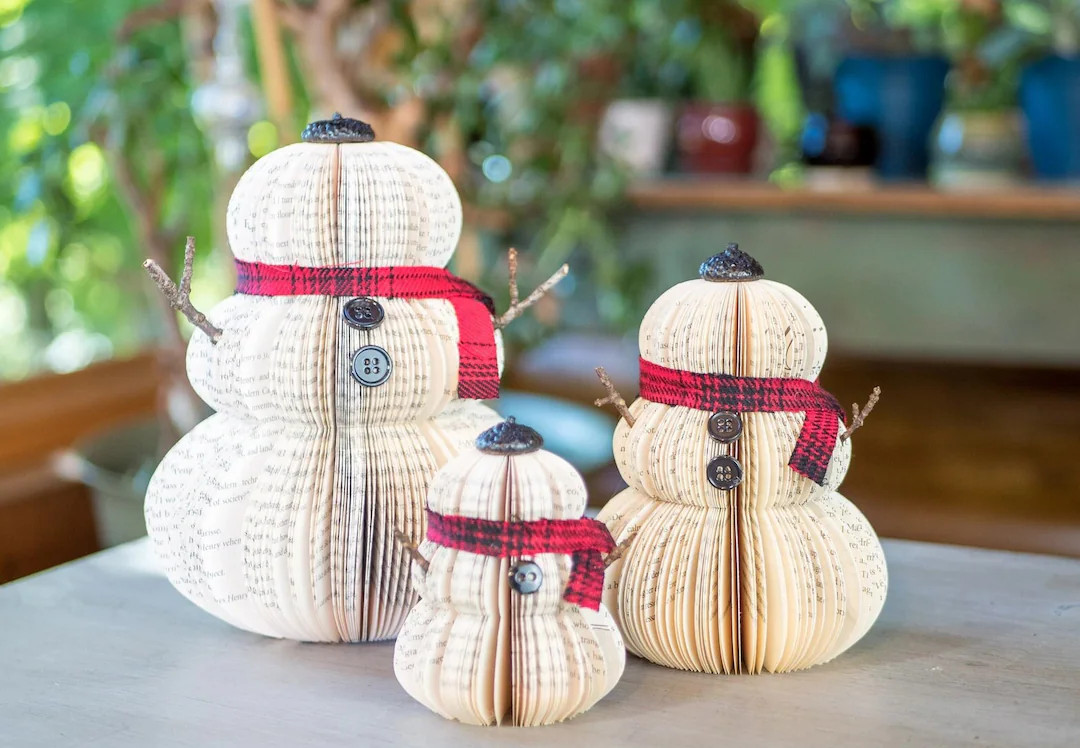 Book Page Snowman-literary Gift-christmas Decor-holiday Decor-christmas Gifts-eco-friendly-book E... | Etsy (US)