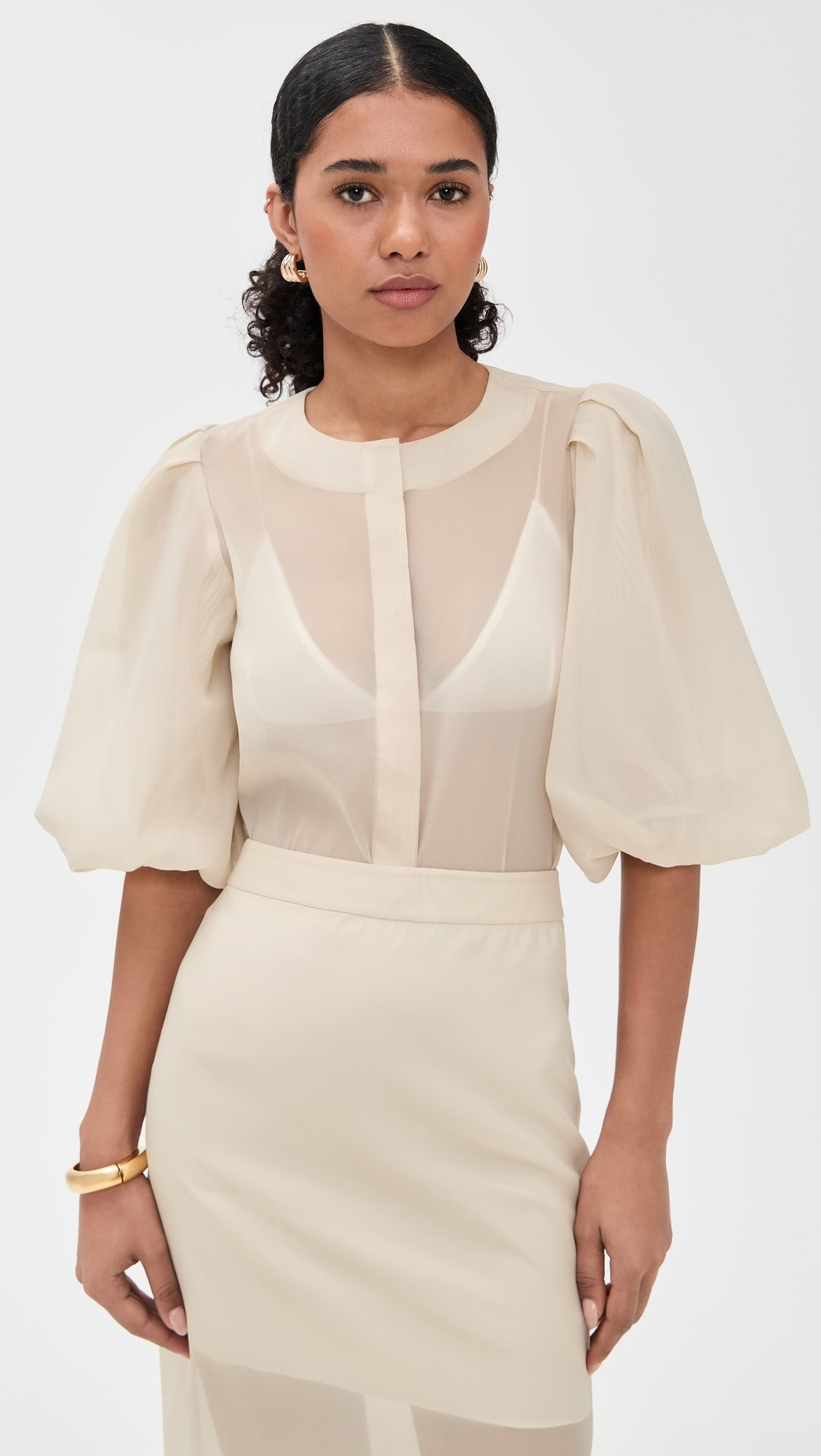 Liza Puff Sleeve in Organza | Shopbop
